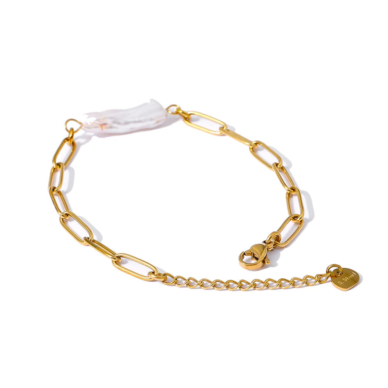 Bracelete Soberana com Perolas Naturais Banhado a Ouro 18K