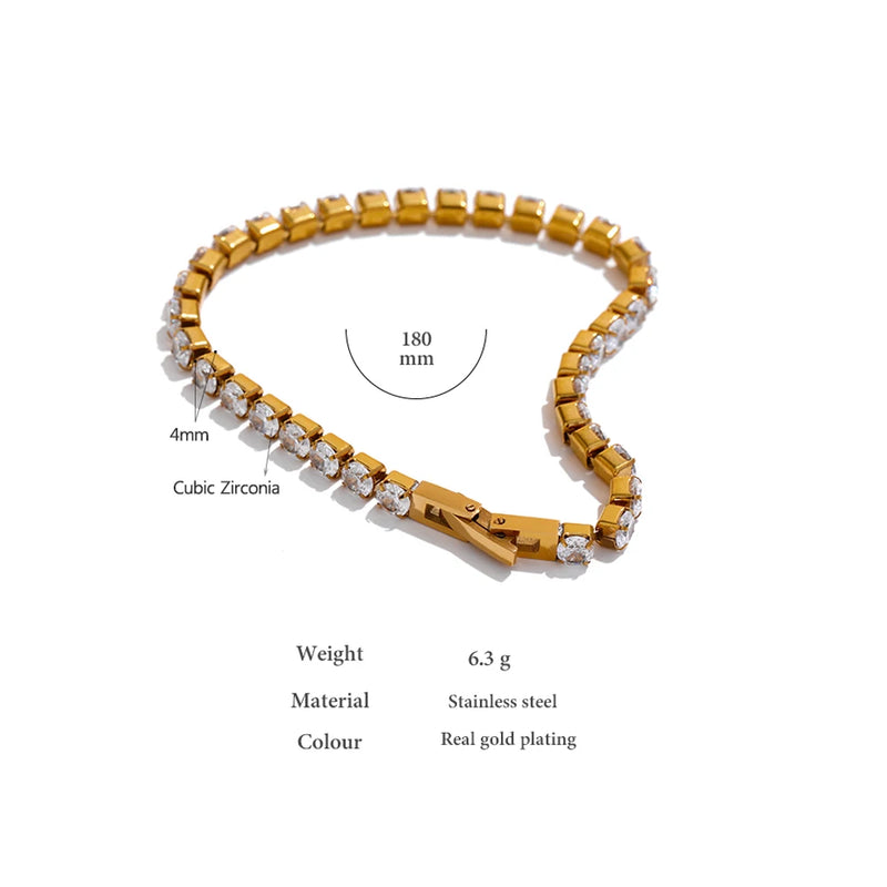 Bracelete Vivienne com Pedras em Zircónia