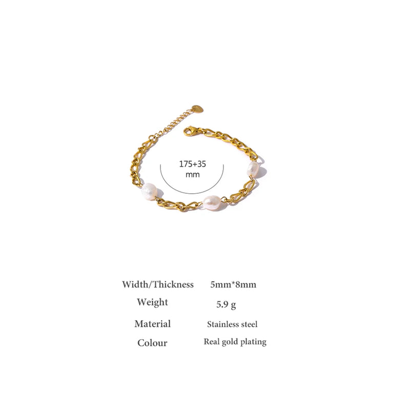 Bracelete Ametrine com Pérolas Naturais banhado a Ouro 18K