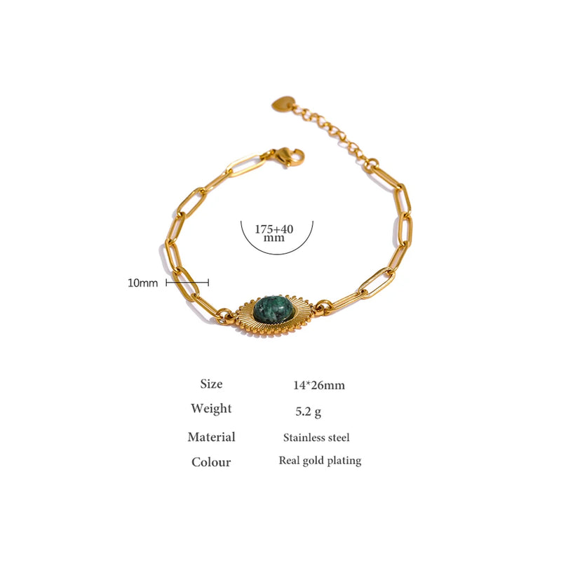 Bracelete Evolução com Pedra Turquesa Africana