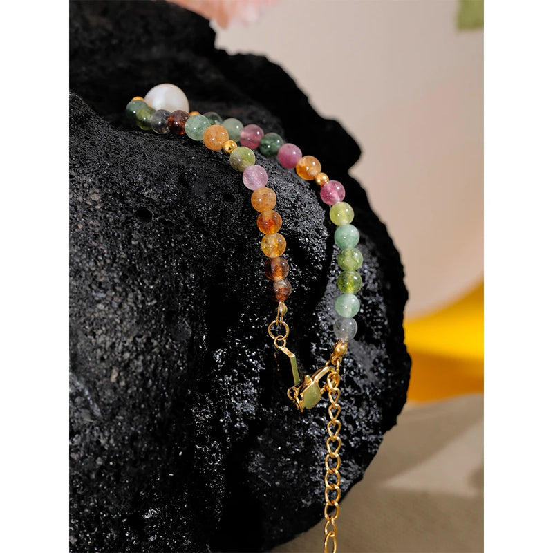 Gift Bracelet with stones and natural Pearl