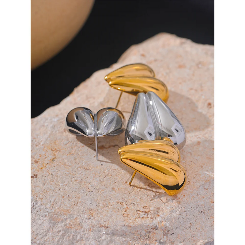 Love Earrings in Gold and Silver Stainless Steel