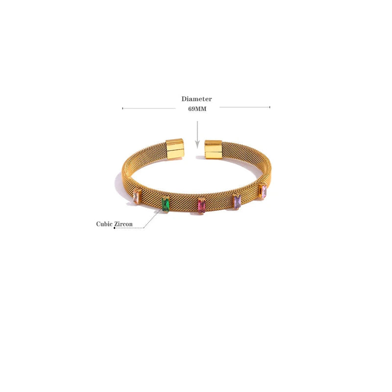 Bracelete  Arco-íris com pedras em Zircônia