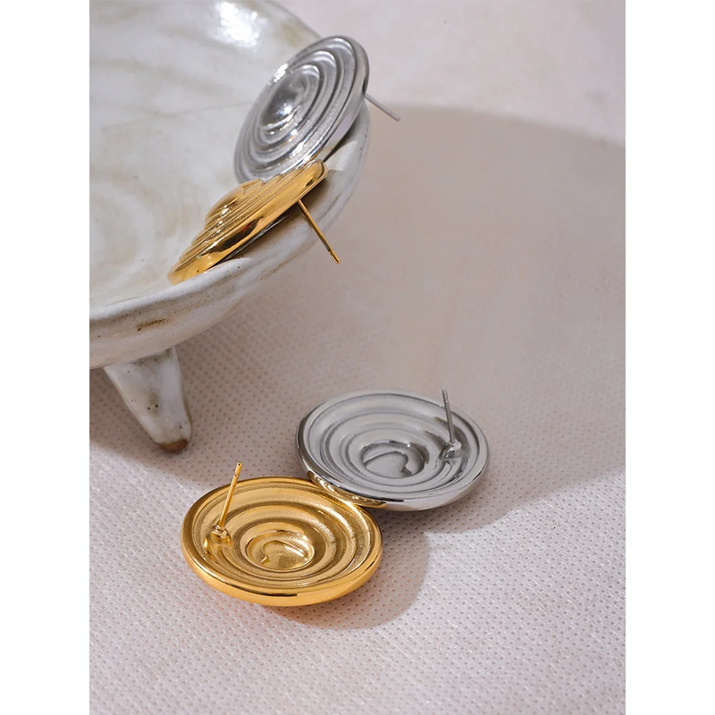 Brinco Circulo em Aço Inoxidável em Prata e Dourado