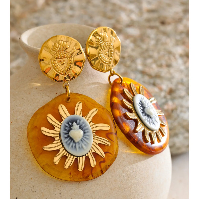 Brincos Amber Sun