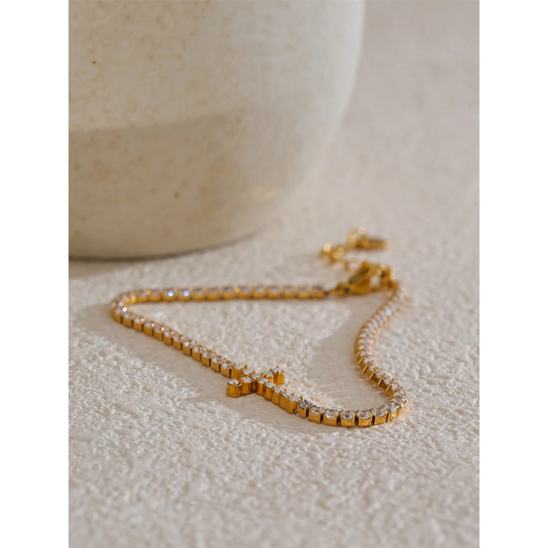 Bracelete - Cruz Premium com Pedras em Zircónia