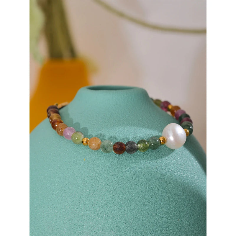 Gift Bracelet with stones and natural Pearl