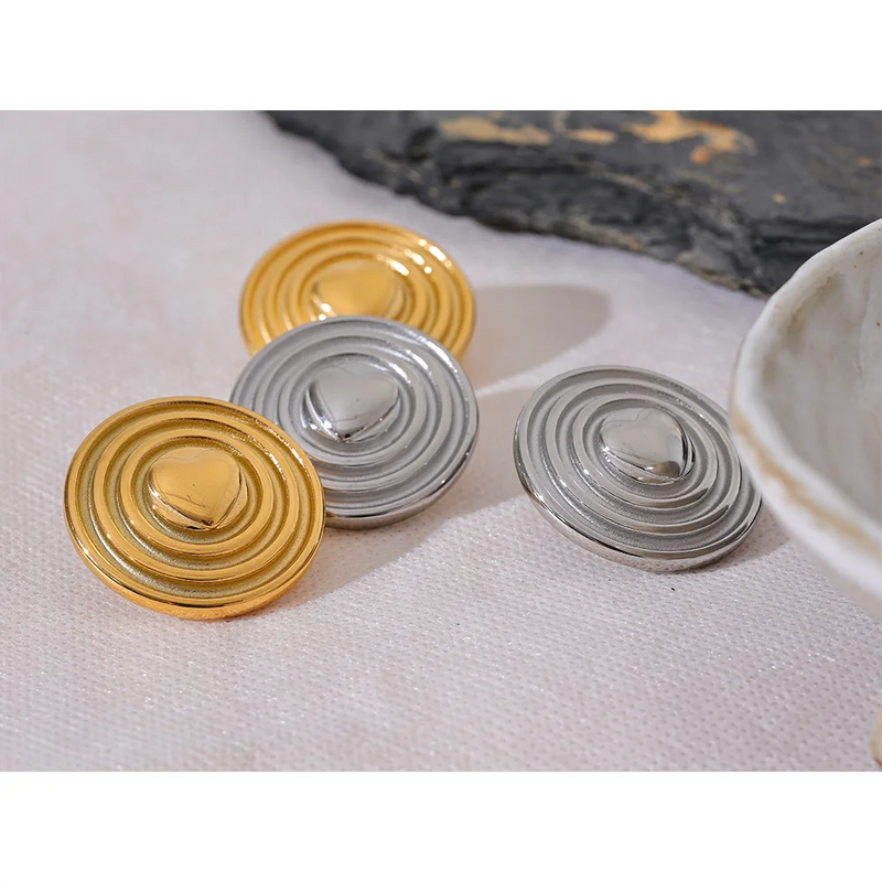 Brinco Circulo em Aço Inoxidável em Prata e Dourado