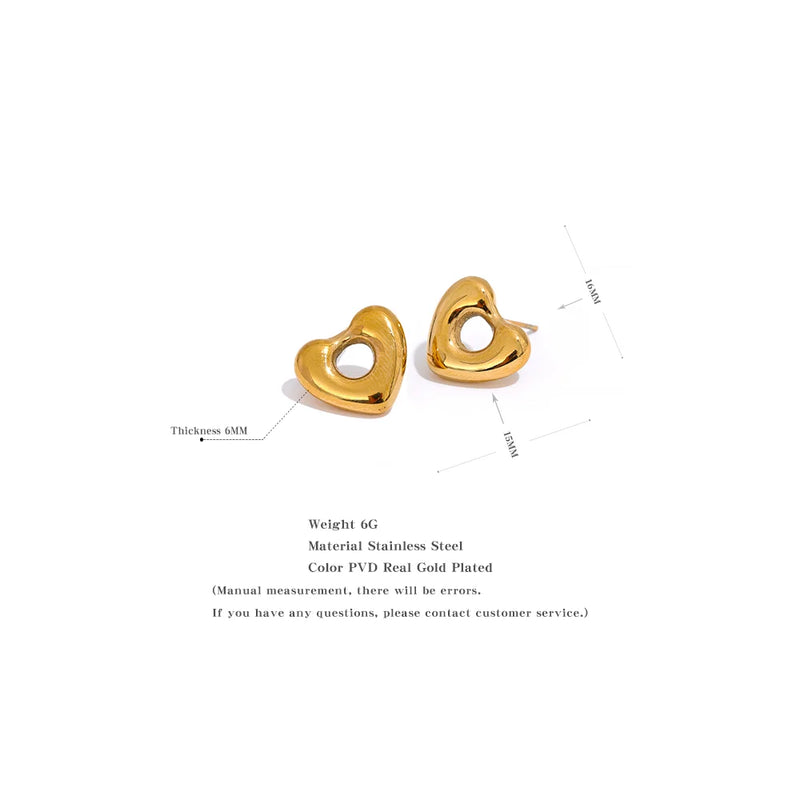 Illuminated Heart Earring in Stainless Steel 18K Gold Plated