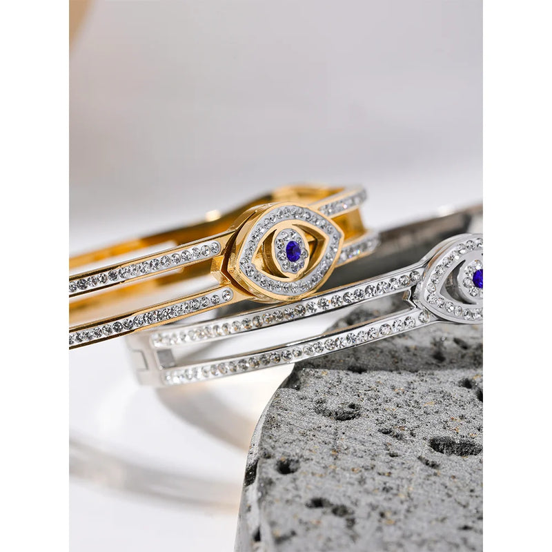 Bracelete Visão Profunda Banhado a Ouro 18K com pedras em Zircónia