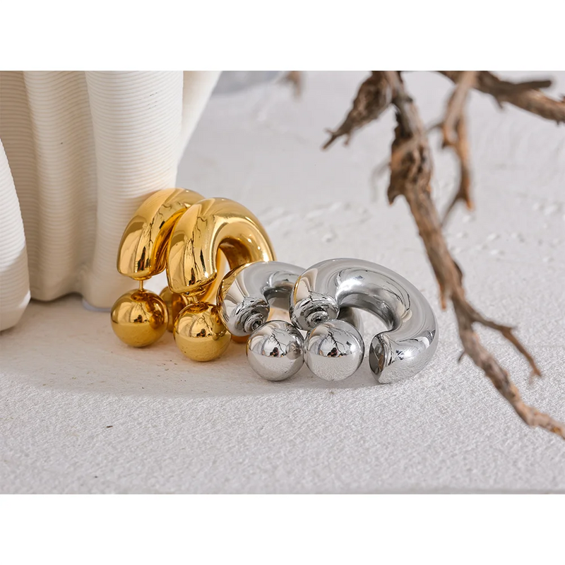 Textured Earrings in Silver and Gold