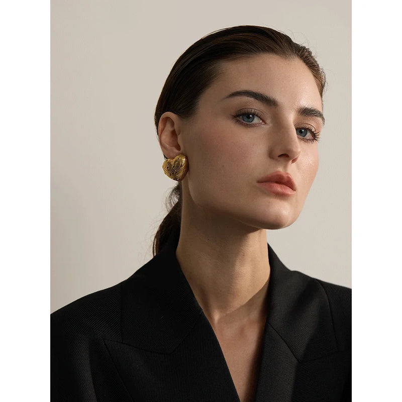 18K Gold Plated Heart Earring