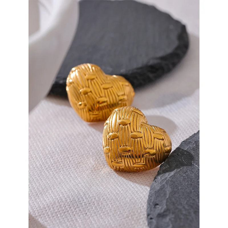 18K Gold Plated Heart Earring