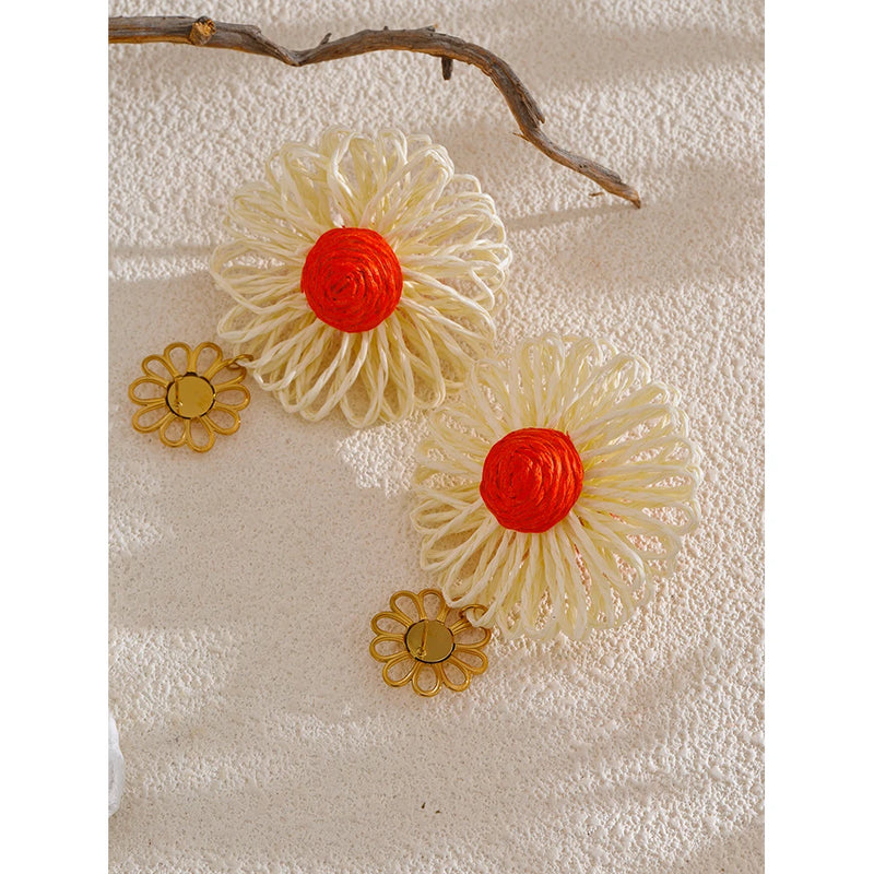 Brincos Raffia - Feito a mão Em varias cores