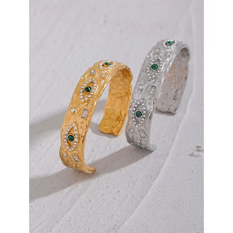 Bracelete Hórus com Pedras em Zircónia Banhado a Ouro 18K