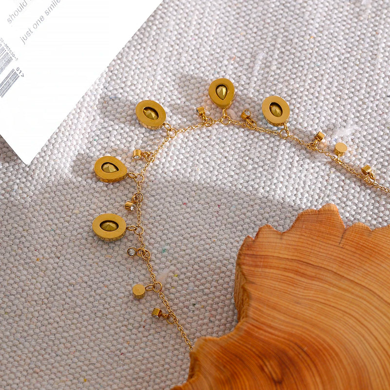 Delicate 18K Gold Plated Necklace with Zirconia Stone