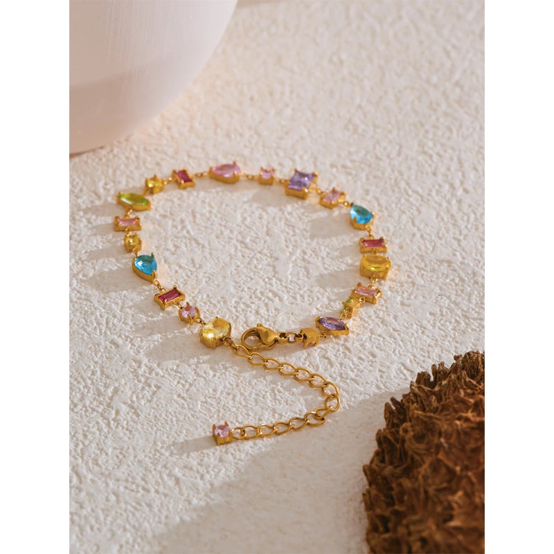 Bracelete Divina com Pedras em Zircónia banho de Ouro 18K