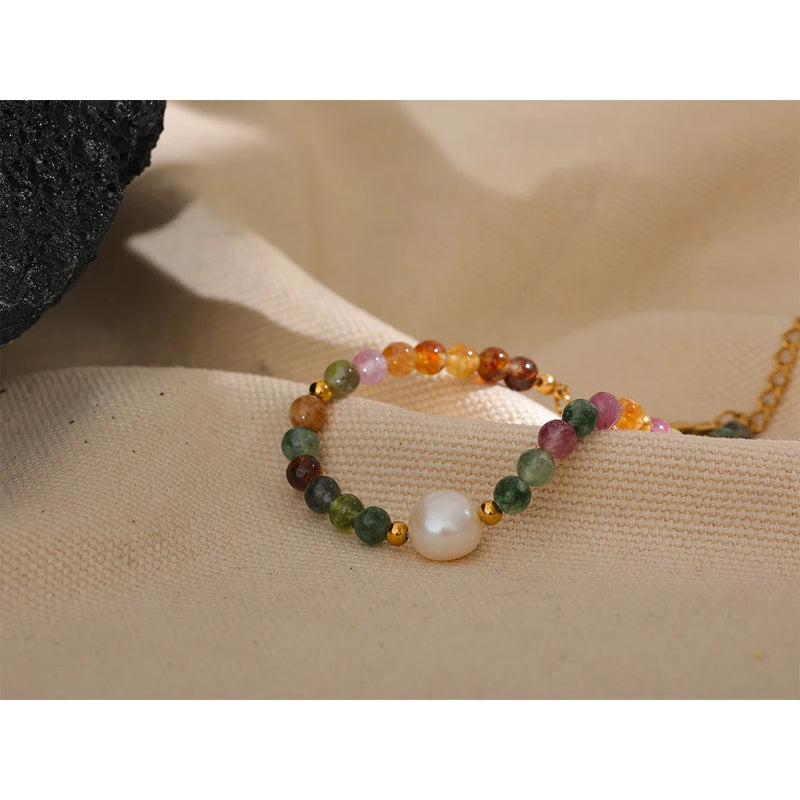 Gift Bracelet with stones and natural Pearl