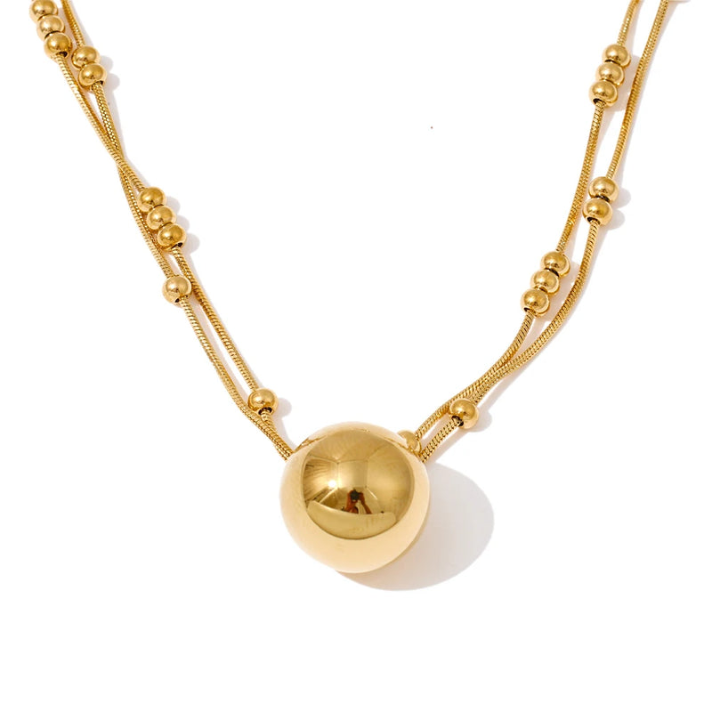 Colar Cristal do Mar Banhado a Ouro 16K