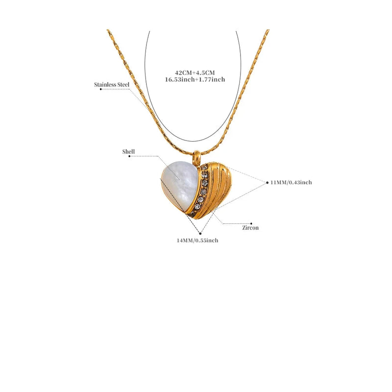 Romance Necklace with natural stone and Zirconia