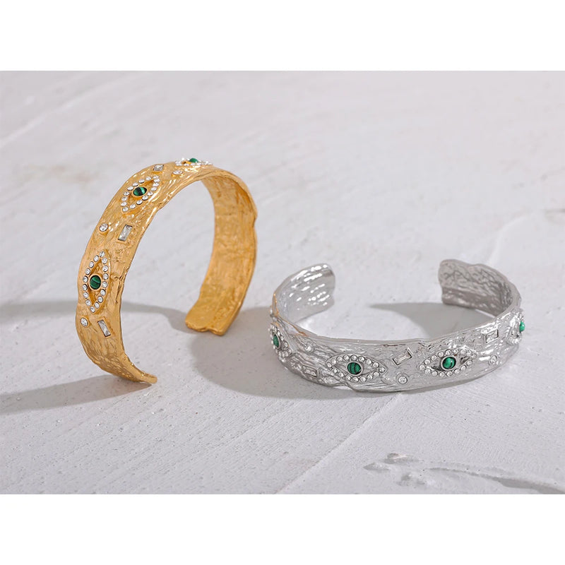 Bracelete Hórus com Pedras em Zircónia Banhado a Ouro 18K