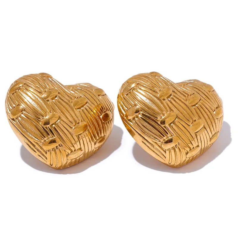 18K Gold Plated Heart Earring