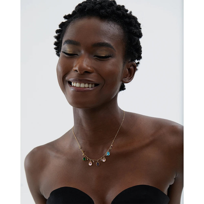 Delicate 18K Gold Plated Necklace with Zirconia Stone