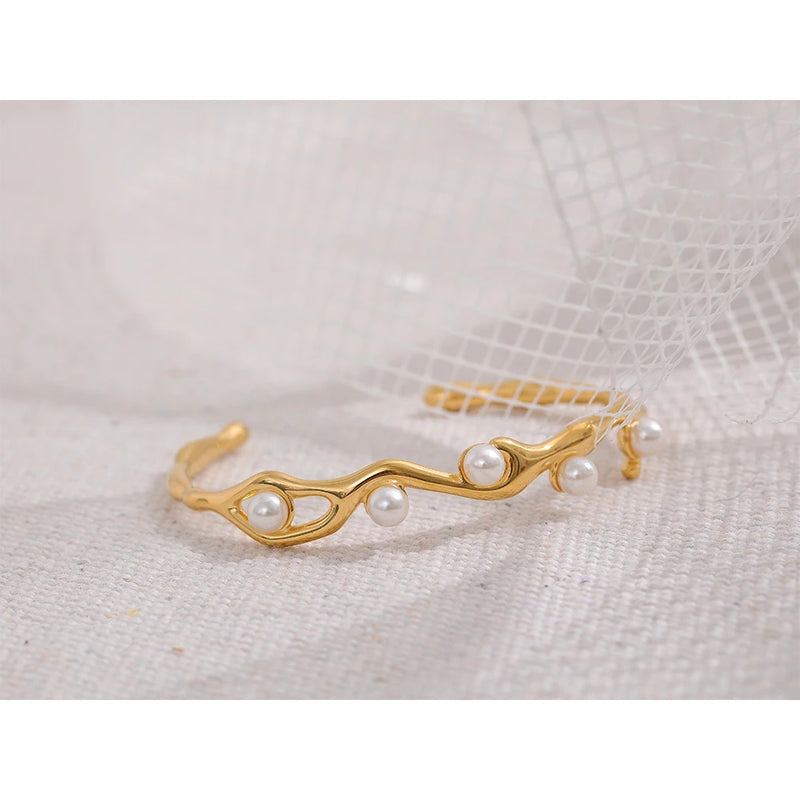 Bracelete Étoile - Com Pérolas Naturais de Água Doce