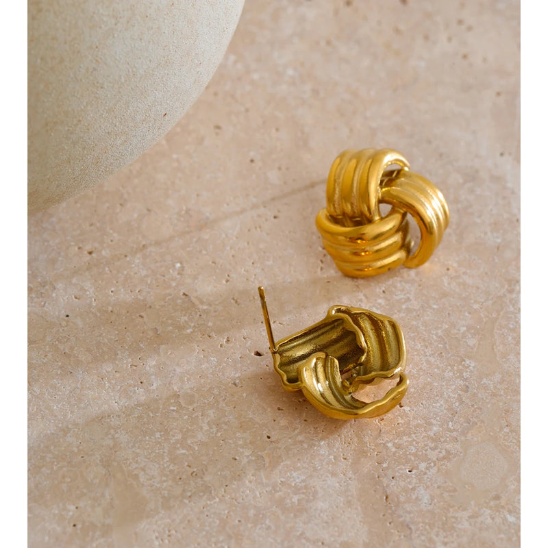 Brincos Geometric Style Banhado a Ouro 18K