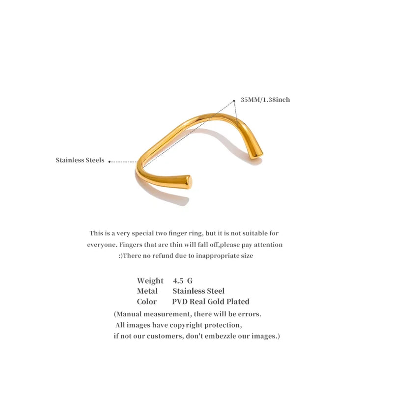 Anel - Finger Ring Banhado a Ouro 18K