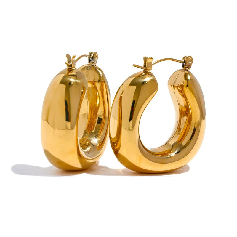 Brincos Chunky em Prata e Dourado