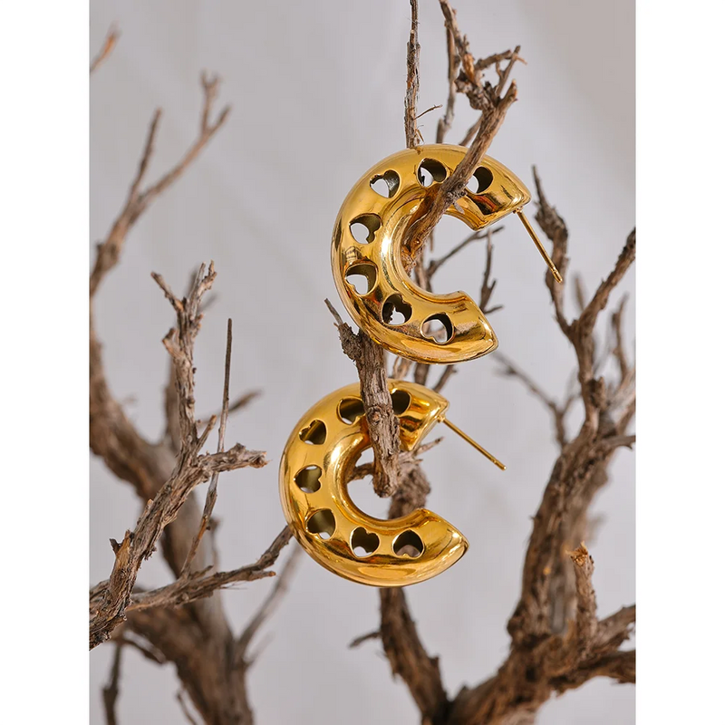 Brincos Penaut - Em prata e dourado