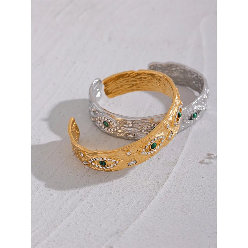 Bracelete Hórus com Pedras em Zircónia Banhado a Ouro 18K