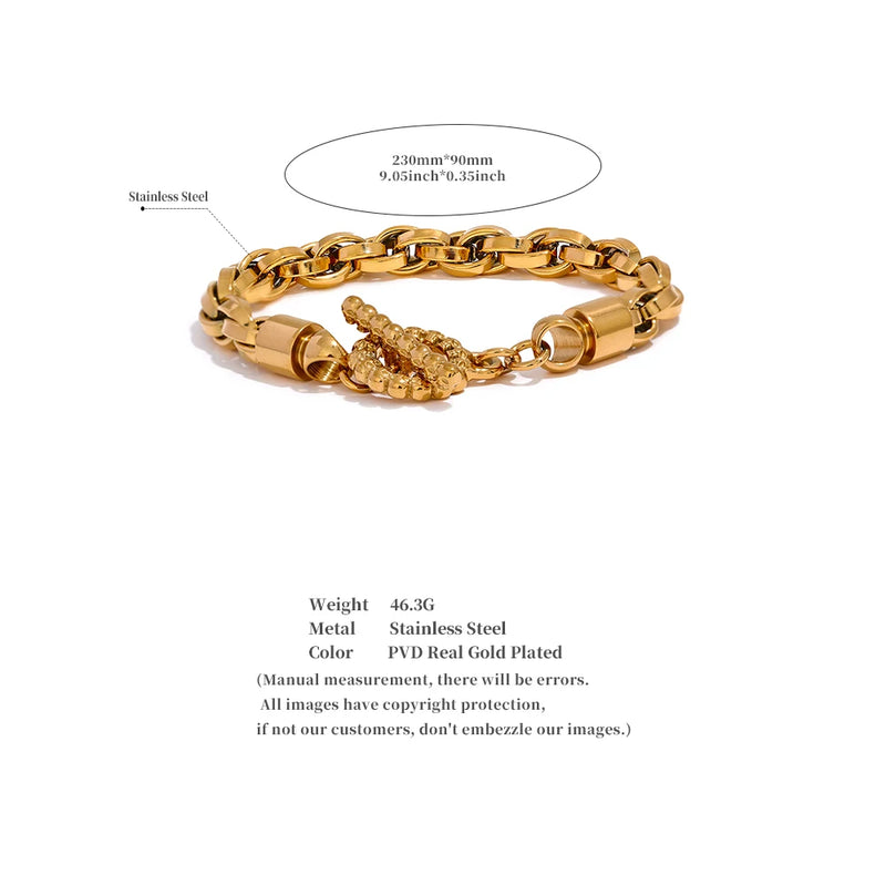 Bracelete Thicker Link Banhado a Ouro 18K