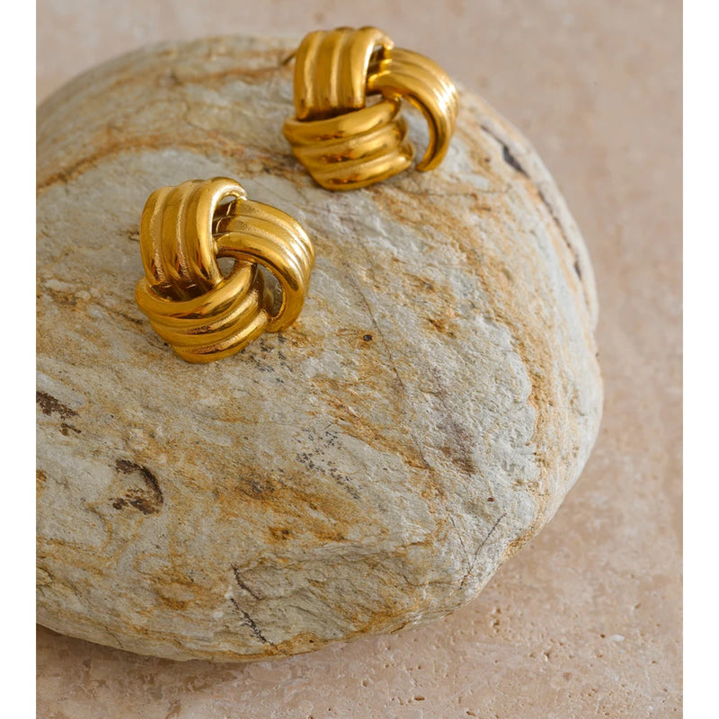 Brincos Geometric Style Banhado a Ouro 18K
