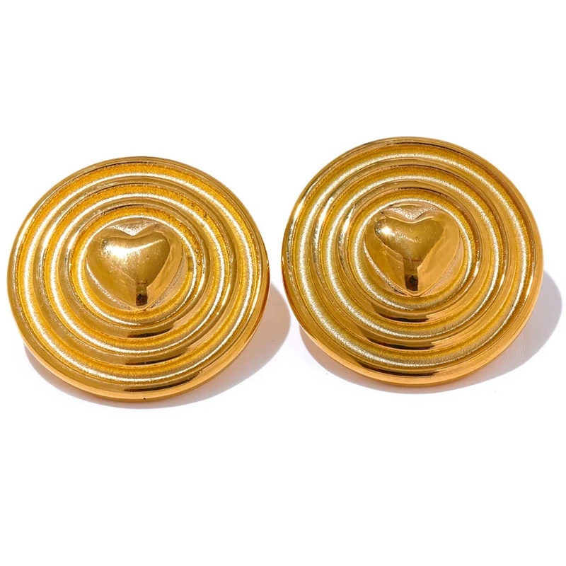 Brinco Circulo em Aço Inoxidável em Prata e Dourado