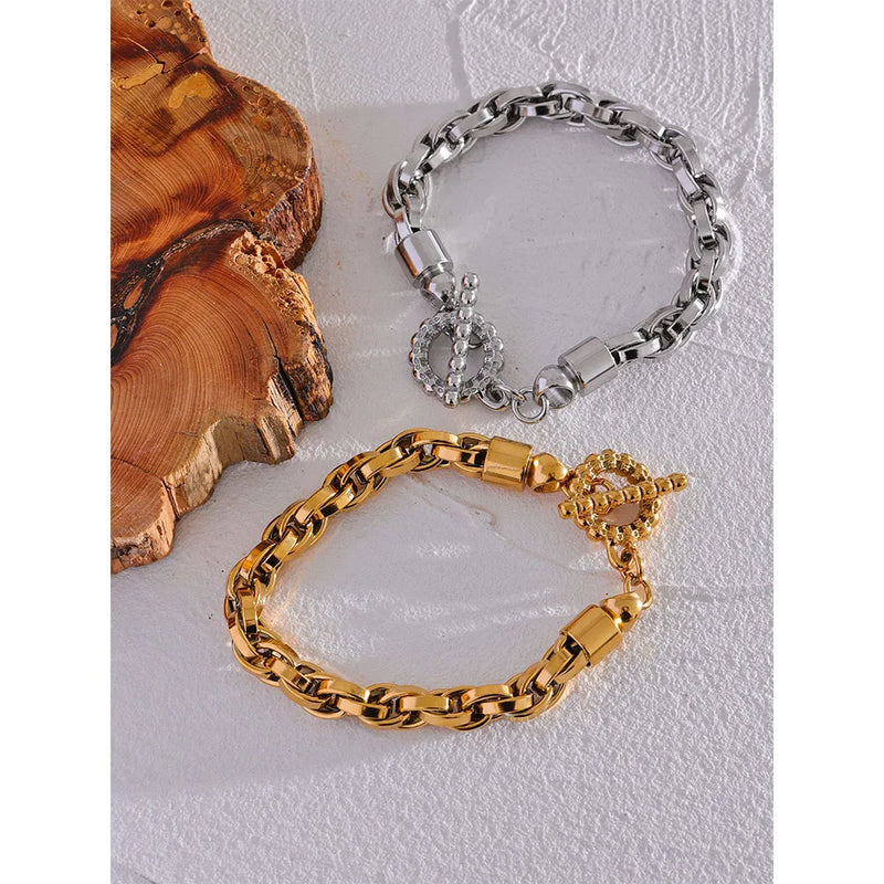 Bracelete Thicker Link Banhado a Ouro 18K