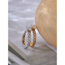 Anel Classic com pedras em Zircônia em Prata e Dourado