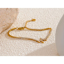 Pulseira Delicada Banhada a Ouro 18K e pedras em Zircônia