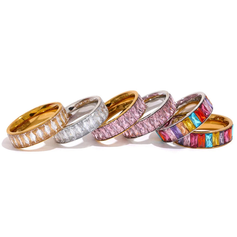 Anel MultiColor com pedras em Zircônia