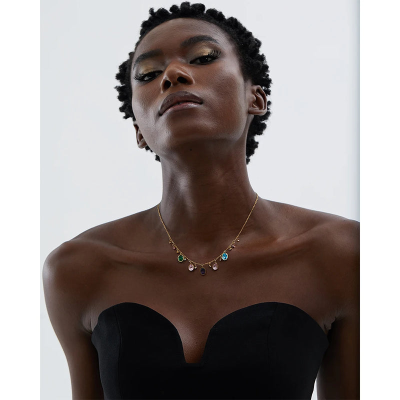 Delicate 18K Gold Plated Necklace with Zirconia Stone