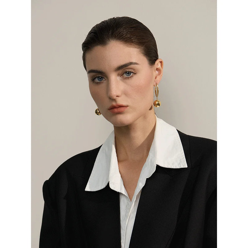 Brincos Hollow Drop - Banhado a Ouro 18K