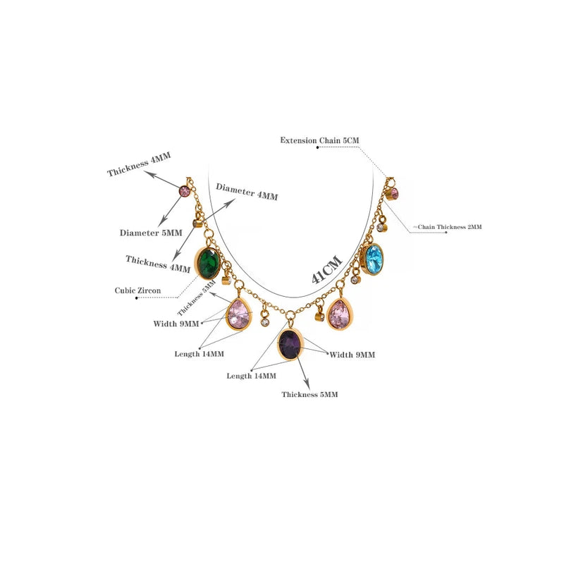 Delicate 18K Gold Plated Necklace with Zirconia Stone
