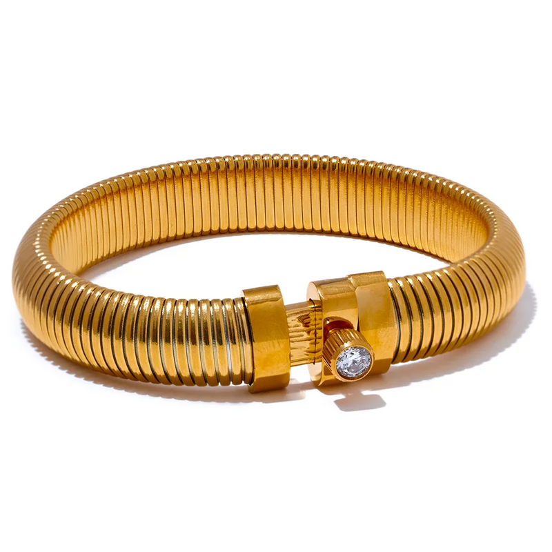 Bracelete  Bangle com Elástico Unisex em Aço Inoxidável