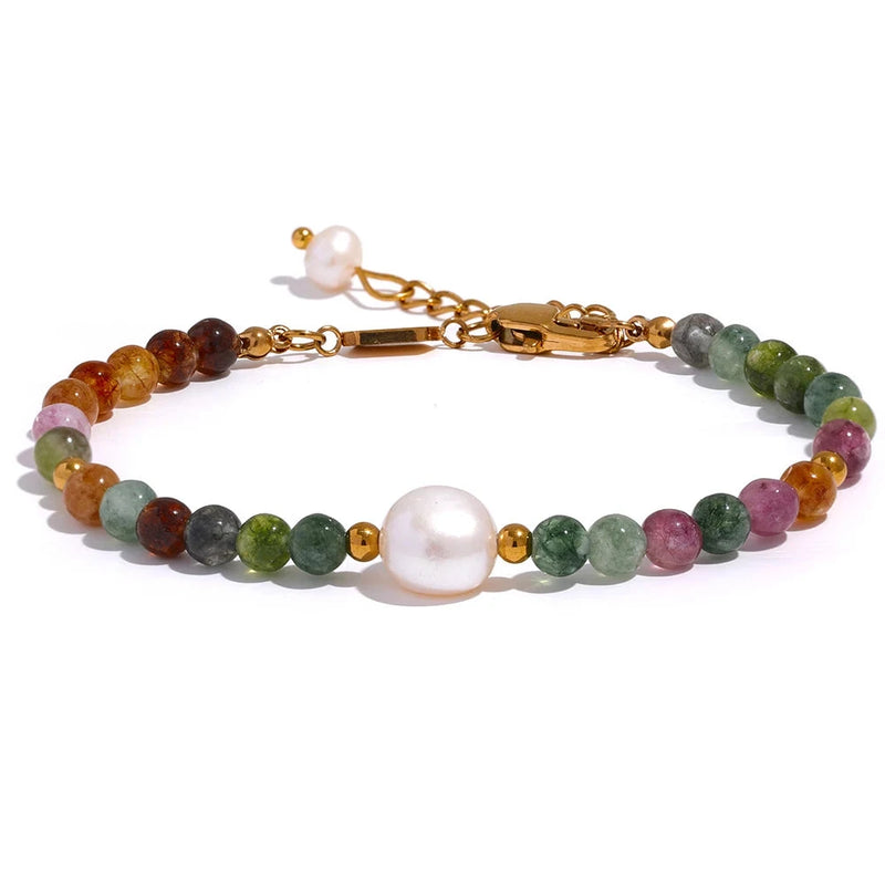 Gift Bracelet with stones and natural Pearl