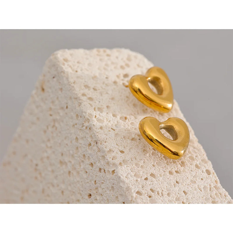Illuminated Heart Earring in Stainless Steel 18K Gold Plated