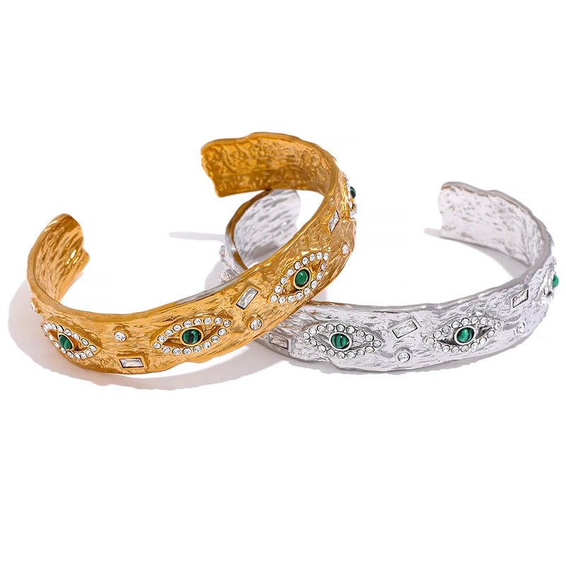 Bracelete Hórus com Pedras em Zircónia Banhado a Ouro 18K