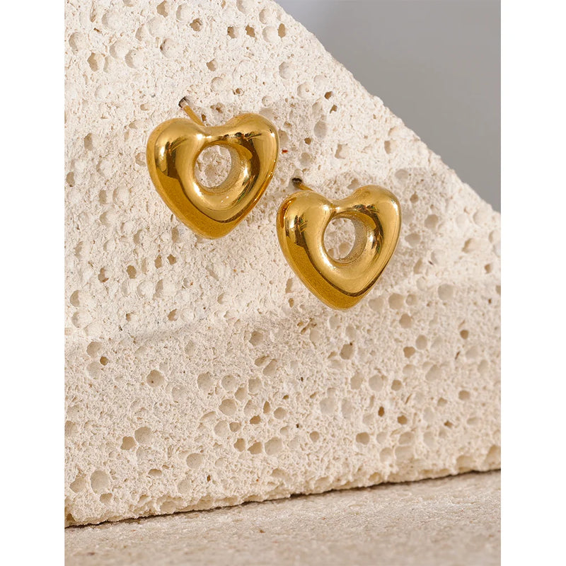 Illuminated Heart Earring in Stainless Steel 18K Gold Plated