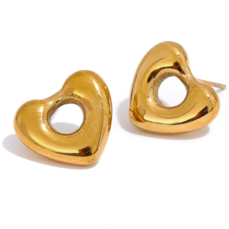 Illuminated Heart Earring in Stainless Steel 18K Gold Plated