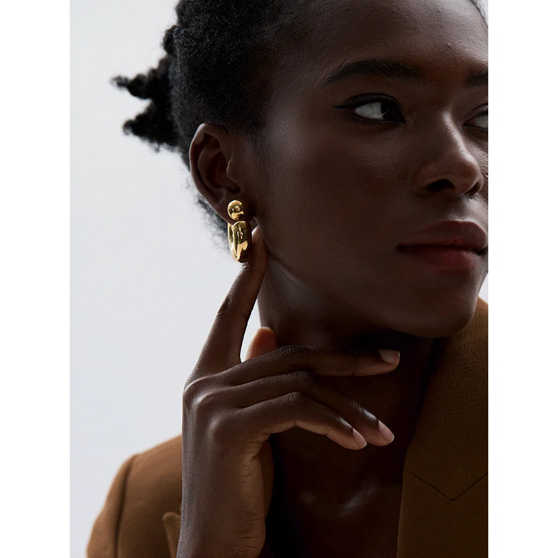 Textured Earrings in Silver and Gold